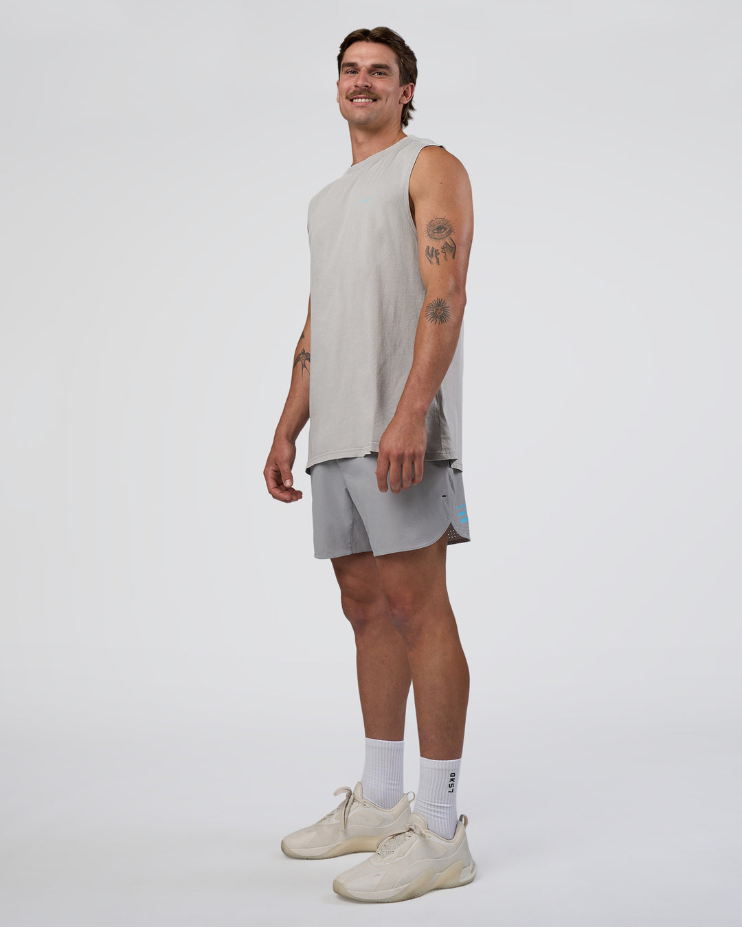 Man wearing Lift 6" Short - Alloy-Baltic Sea | Model:Konnor | Size:M - view 3