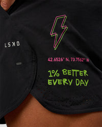 Man wearing Lift 6" Short - Black-Sugar Plum Lime | Model:Malebo | Size:M | Thumbnail Index: 3