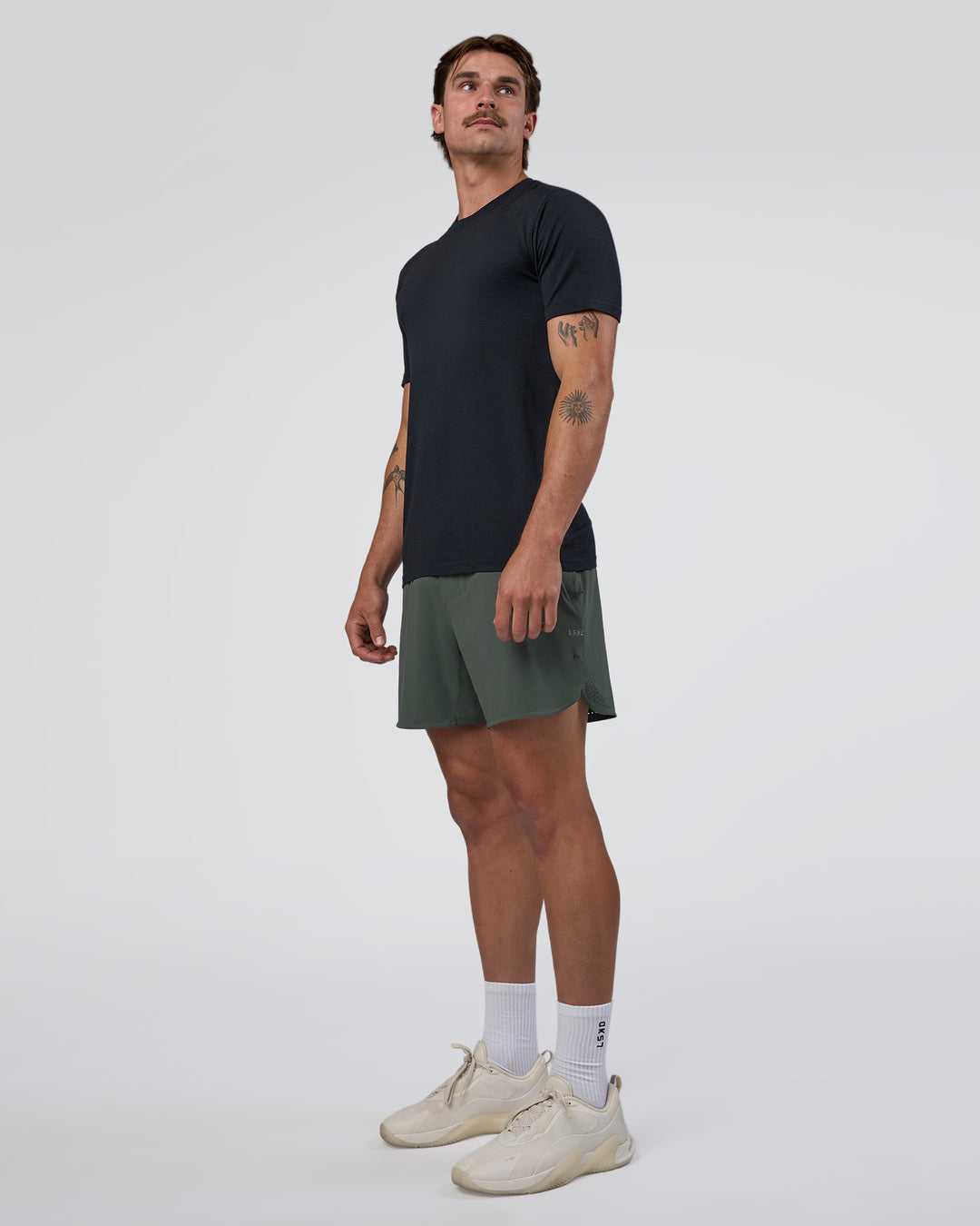 Man wearing Lift 6" Short - Carbon Green | Model:Konnor | Size:M - view 5