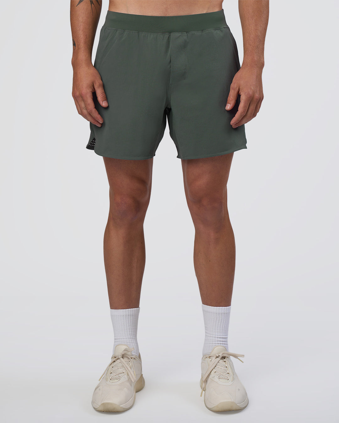 Man wearing Lift 6" Short - Carbon Green | Model:Konnor | Size:M - view 2