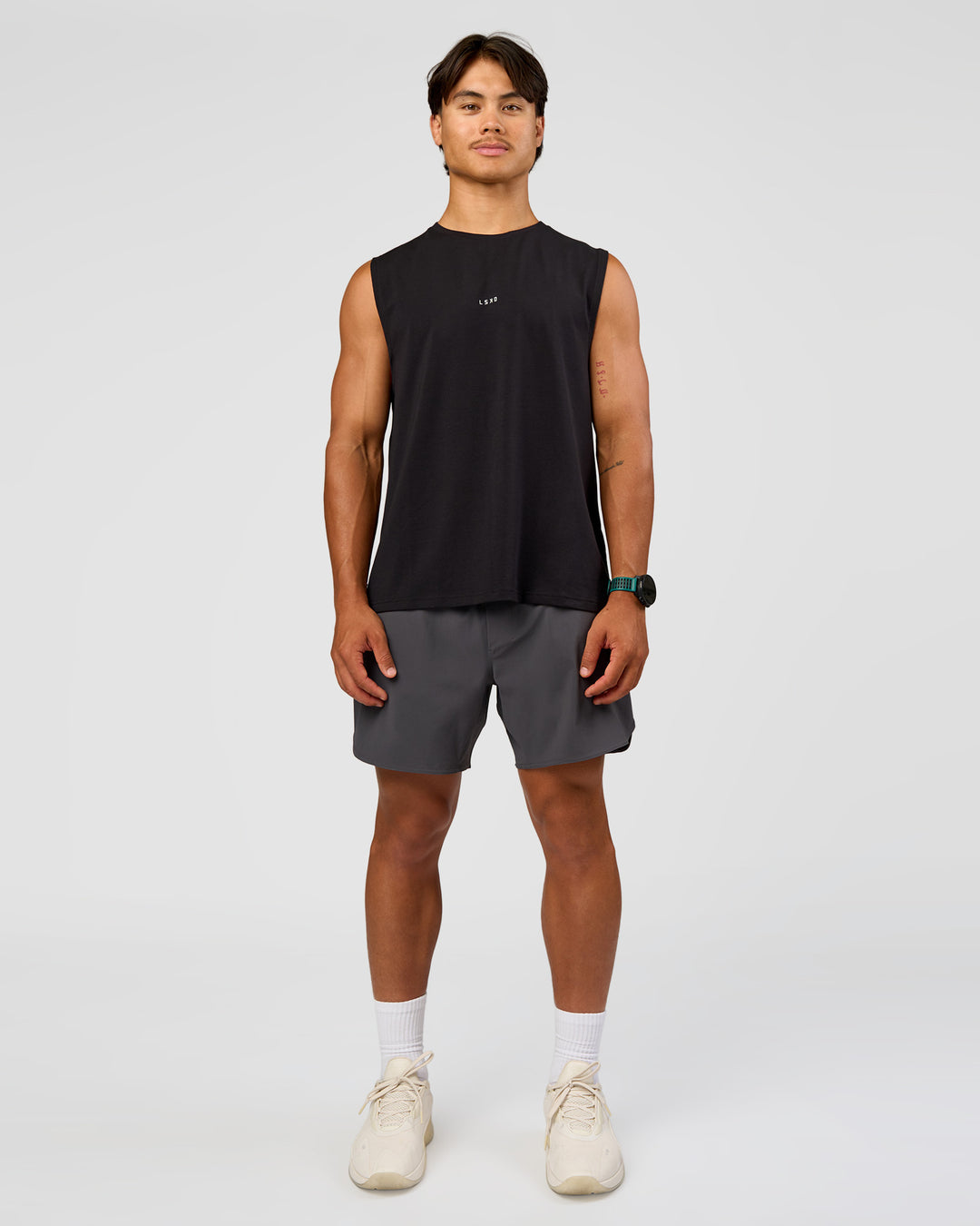 Man wearing Lift 6" Short - Dark Storm | Model:George | Size:M - view 5