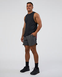 Man wearing Lift 6" Short - Dark Storm-Scarlet | Model:Daarian | Size:M | Thumbnail Index: 4