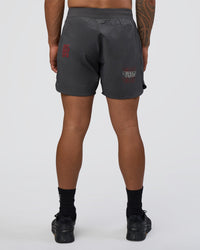 Man wearing Lift 6" Short - Dark Storm-Scarlet | Model:Daarian | Size:M | Thumbnail Index: 3