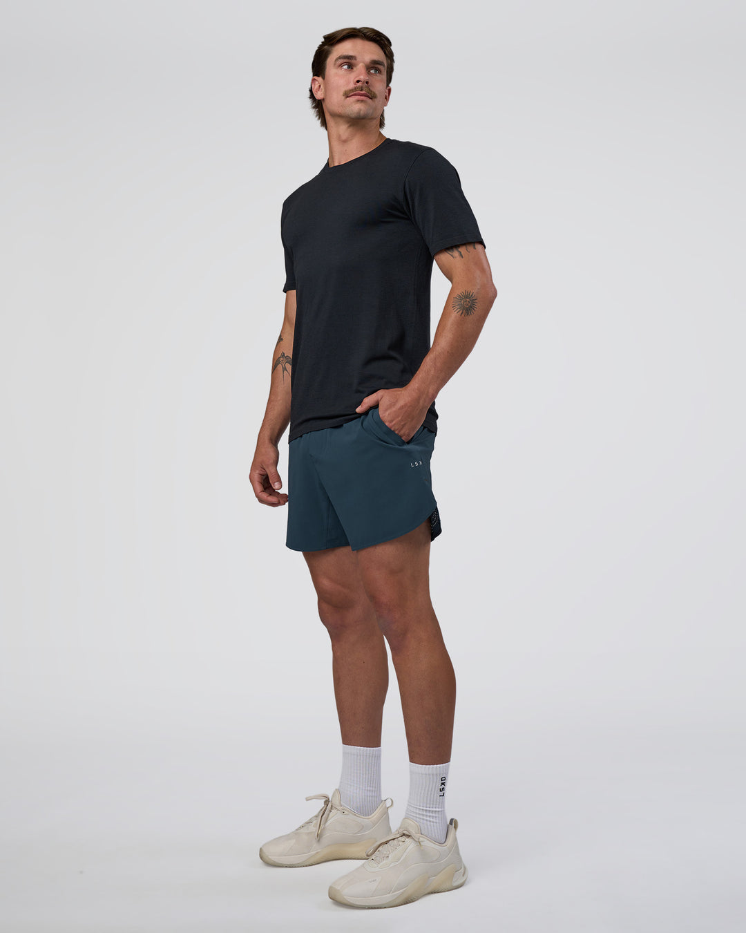 Man wearing Lift 6" Short - Night Sea | Model:Konnor | Size:M - view 2