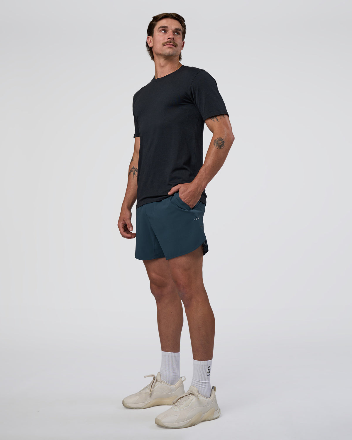 Man wearing Lift 6" Short - Night Sea | Model:Konnor | Size:M