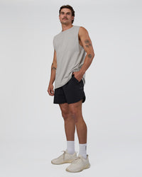 Man wearing Lifting Club FLXCotton Tank - Washed Alloy-Baltic Sea | Model:Konnor | Size:M | Thumbnail Index: 2