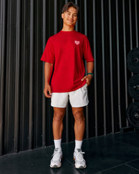 Man wearing Love the Journey FLXCotton Oversized Tee - Flame-Candy Pink | Model:George | Size:M | Thumbnail Index: 2