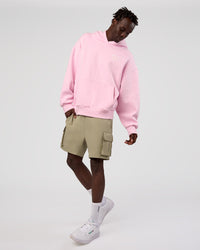 Man wearing Love The Journey Unisex Oversized Hoodie - Marshmallow-White | Model:Okello | Size:M | Thumbnail Index: 10