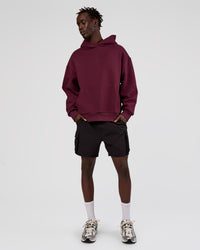 Man wearing MVP Oversized Hoodie - Cherry Lacquer | Model:Okello | Size:M | Thumbnail Index: 8