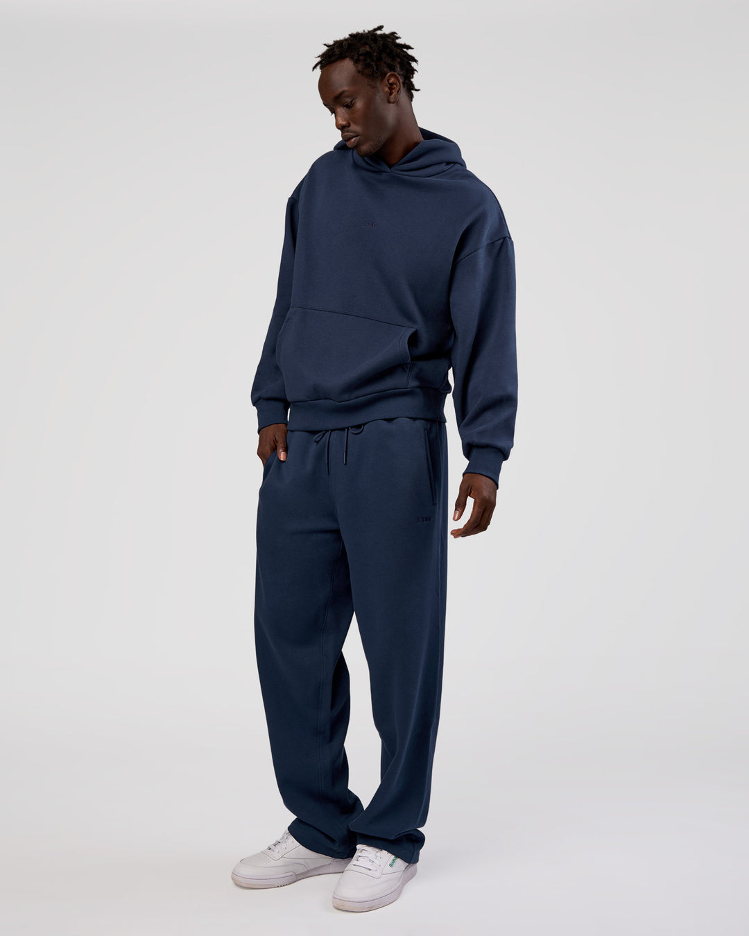Man wearing MVP Oversized Hoodie - Future Navy | Model:Okello | Size:M - view 6