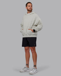Man wearing MVP Quilted Oversized Hoodie in Digital Mist-Geometric | Model:Macca | Size:M | Thumbnail Index: 11