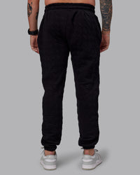 Man wearing MVP Quilted Track Pant - Black-Geometric | Model:Macca | SIze:M | Thumbnail Index: 3