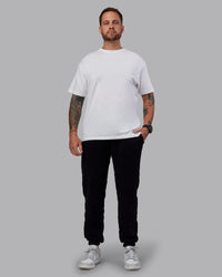 Man wearing MVP Quilted Track Pant - Black-Geometric | Model:Macca | SIze:M | Thumbnail Index: 13