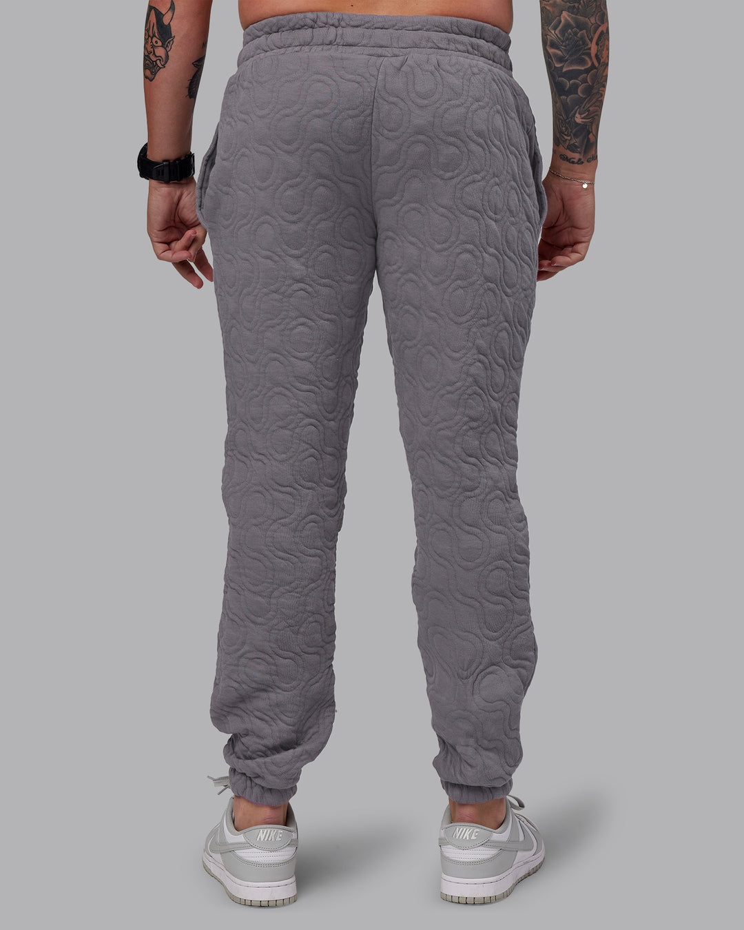 Man wearing MVP Quilted Track Pant - Storm Front-Geometric | Model:Macca | Size:M - view 13