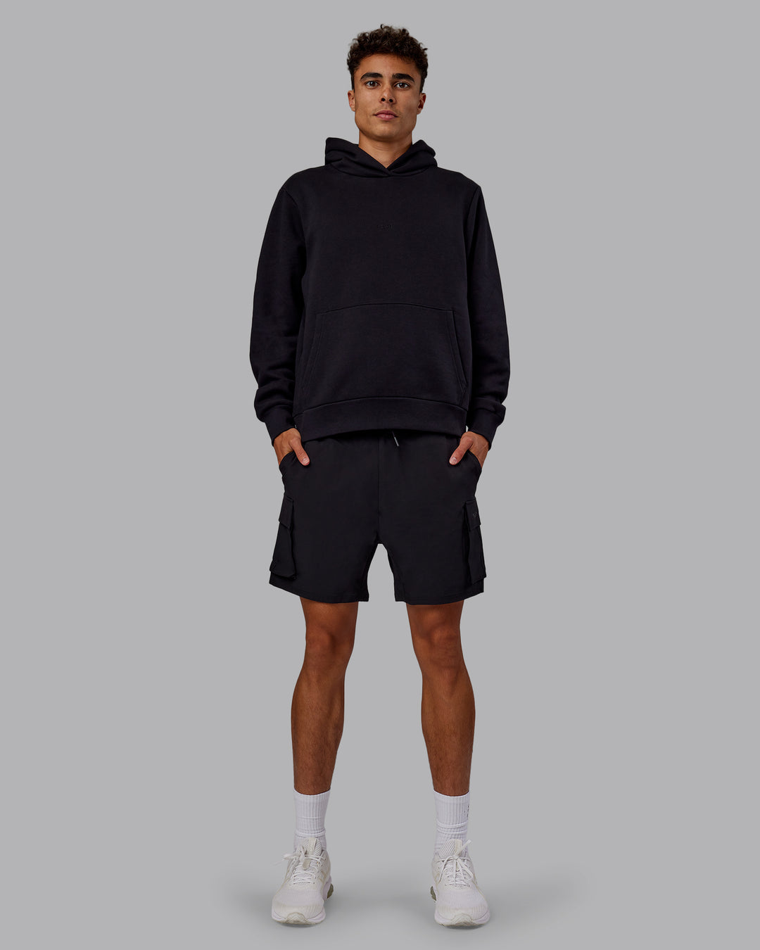 Man wearing MVP Regular Fit Hoodie - Black | Model:Jaxon | Size:M - view 8