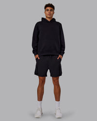 Man wearing MVP Regular Fit Hoodie - Black | Model:Jaxon | Size:M | Thumbnail Index: 7