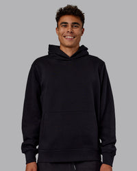 Man wearing MVP Regular Fit Hoodie - Black | Model:Jaxon | Size:M | Thumbnail Index: 5