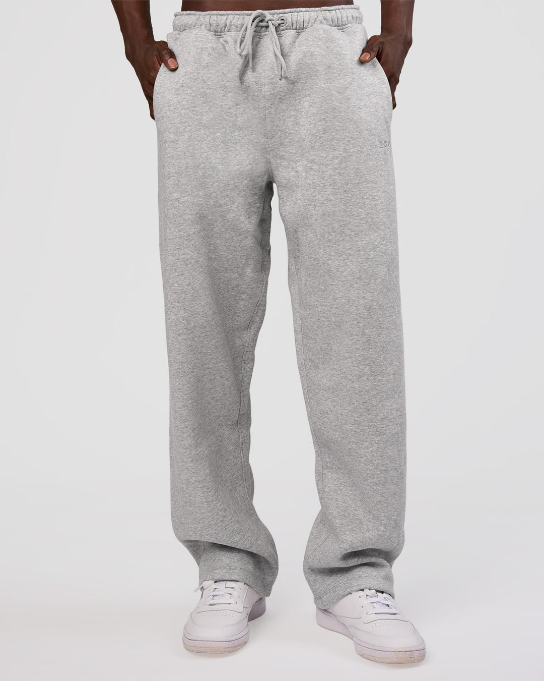 Man wearing MVP Straight Leg Pant - Light Grey Marl | Model:Okello | Size:M - view 1