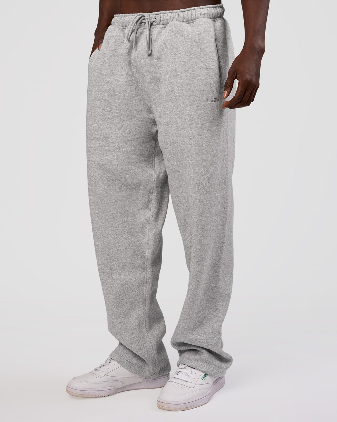 Man wearing MVP Straight Leg Pant - Light Grey Marl | Model:Okello | Size:M - view 12