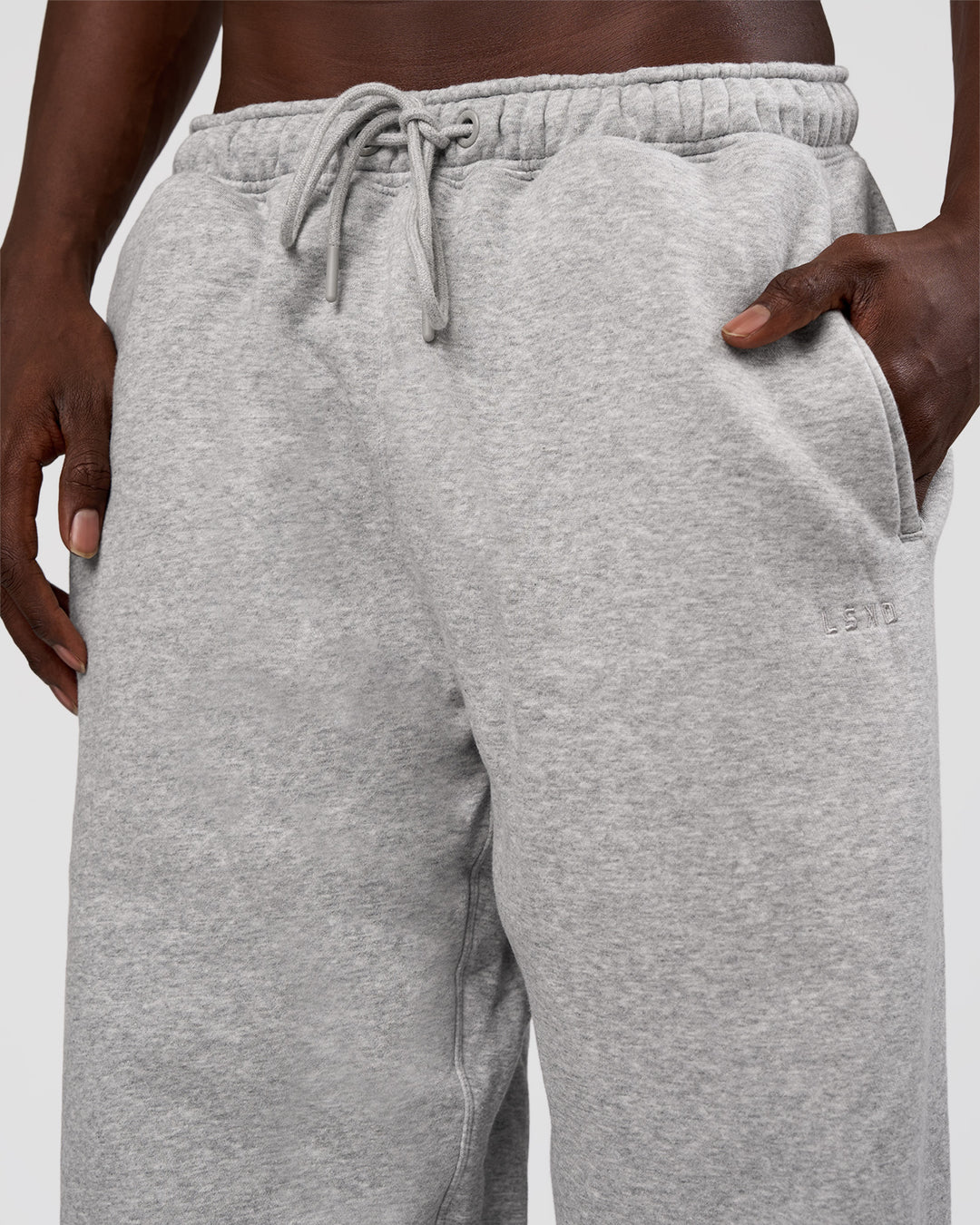 Man wearing MVP Straight Leg Pant - Light Grey Marl | Model:Okello | Size:M - view 6