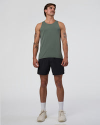 Man wearing AeroFLX+ Seamless Tank - Graphite/Graphite | Model:Konnor | Size:M | Thumbnail Index: 2