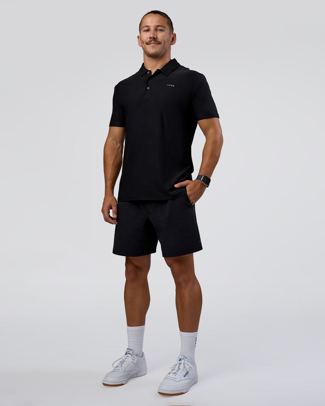 Man wearing Drive Polo - Black | Model:Jaiden | Size:M - view 5