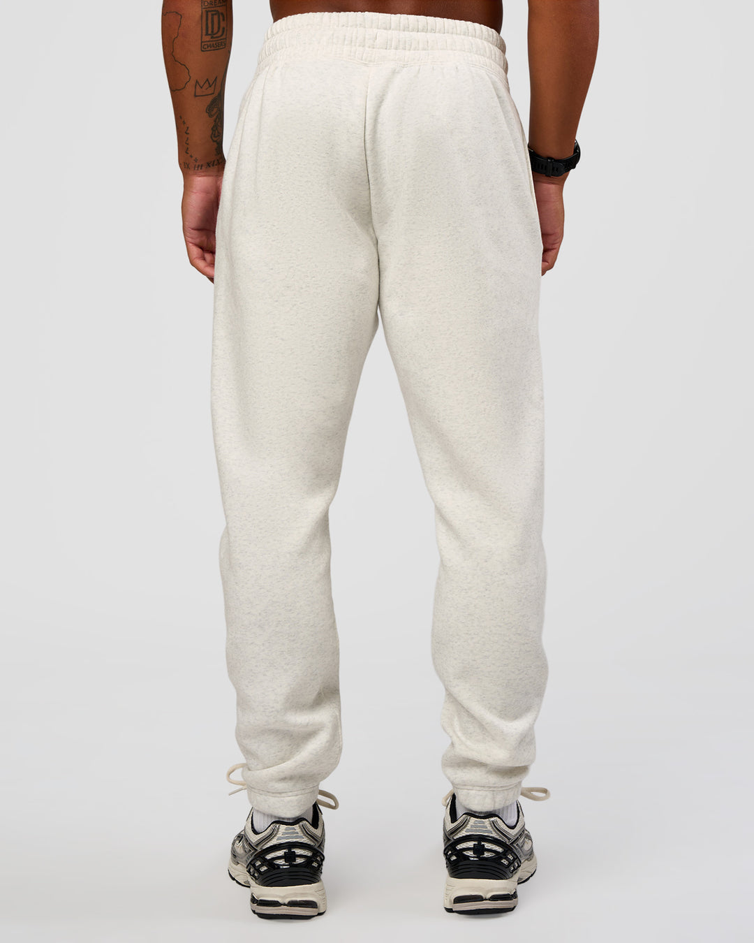 Man wearing MVP Cuffed Track Pant - Silver Marl | Model:Malebo | Size:M - view 4