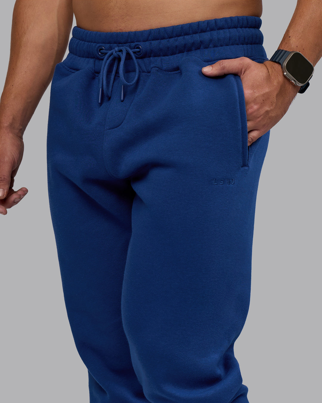 Man wearing MVP Track Pant - Midnight Blue | Model:Jaiden | Size:M - view 3