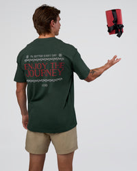 Man wearing Merry Journey FLXCotton Oversized Tee - Vital Green-White | Model:Konnor | Size:M | Thumbnail Index: 1