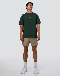 Man wearing Merry Journey FLXCotton Oversized Tee - Vital Green-White | Model:Konnor | Size:M | Thumbnail Index: 10