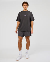 Man wearing Miami Snatch FLXCotton Oversized Tee - Dark Storm-Marshmallow | Model:Leandro | Size:M | Thumbnail Index: 8