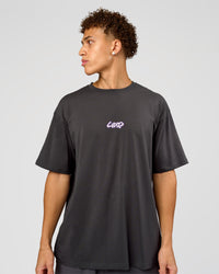 Man wearing Miami Snatch FLXCotton Oversized Tee - Dark Storm-Marshmallow | Model:Leandro | Size:M | Thumbnail Index: 1