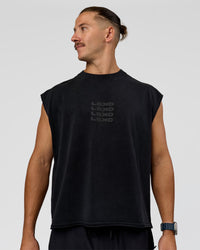 Man wearing Move Fast Heavyweight Boxed Tank - Black Washed | Model:Jaiden | Size:M | Thumbnail Index: 0