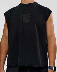 Man wearing Move Fast Heavyweight Boxed Tank - Black Washed | Model:Jaiden | Size:M | Thumbnail Index: 6