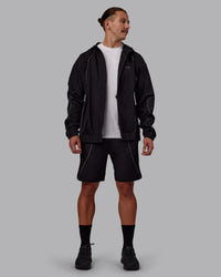 Man wearing Nocturnal Oversized Zip Jacket - Black | Model:Jaiden | Size:M | Thumbnail Index: 3