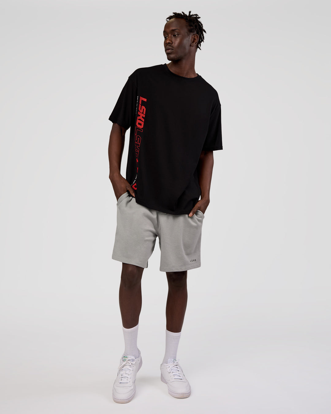 Man wearing Nothing Is Impossible 6" Short - Alloy-Black | Model:Okello | Size:M - view 5