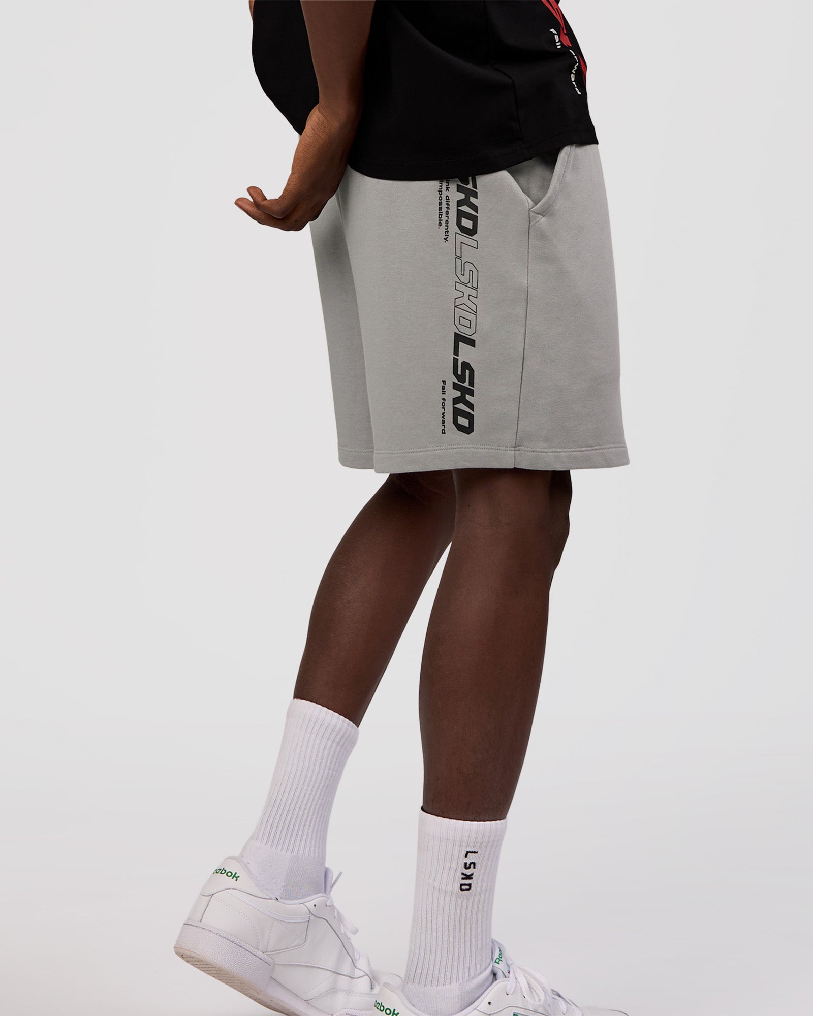 Man wearing Nothing Is Impossible 6" Short - Alloy-Black | Model:Okello | Size:M
