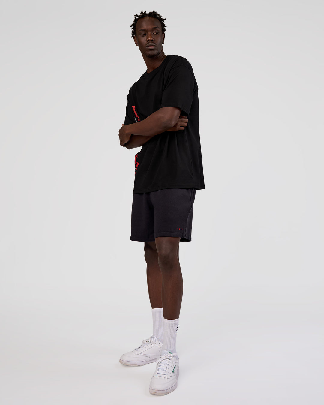 Man wearing Nothing Is Impossible 6" Short - Black-Flame | Model:Okello | Size:M - view 7