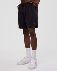 Man wearing Nothing Is Impossible 6" Short - Black-Flame | Model:Okello | Size:M | Thumbnail Index: 5