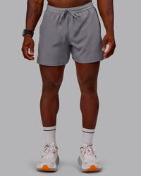 Man wearing Pace Lined Performance Short  5" in Storm Front | Size:M | Thumbnail Index: 0