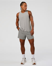 Man wearing Pace 5" Lined Running Short - Alloy | Model:Malebo | Size:M | Thumbnail Index: 2