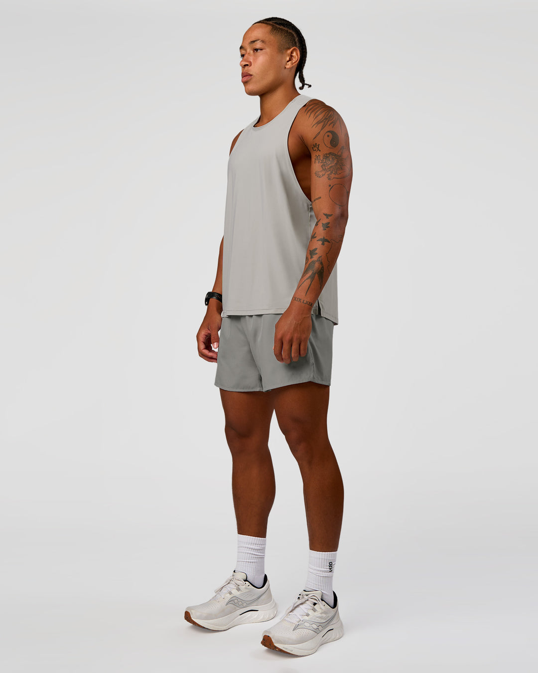 Man wearing Pace 5" Lined Running Short - Alloy | Model:Malebo | Size:M - view 7