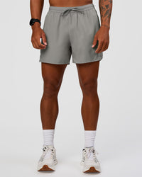 Man wearing Pace 5" Lined Running Short - Alloy | Model:Malebo | Size:M | Thumbnail Index: 0