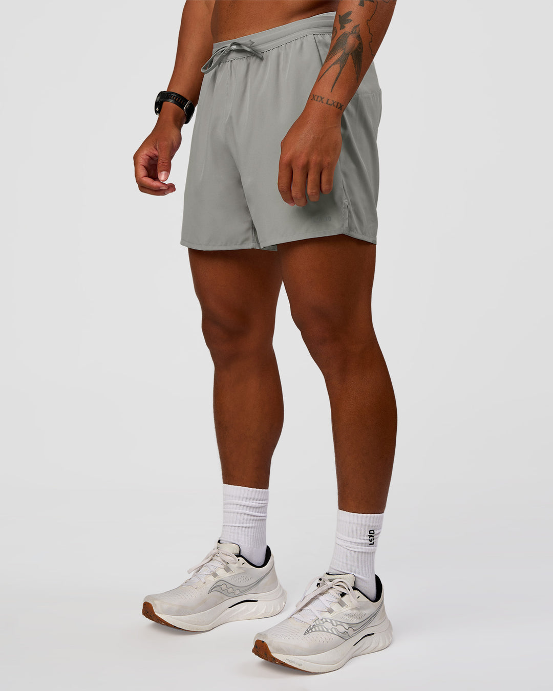 Man wearing Pace 5" Lined Running Short - Alloy | Model:Malebo | Size:M - view 9