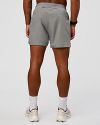 Man wearing Pace 5" Lined Running Short - Alloy | Model:Malebo | Size:M | Thumbnail Index: 4