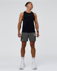 Man wearing Pace 5" Lined Running Short - Dark Storm-Alloy | Model:Jaiden | Size:M | Thumbnail Index: 7