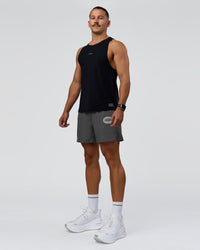 Man wearing Pace 5" Lined Running Short - Dark Storm-Alloy | Model:Jaiden | Size:M | Thumbnail Index: 9