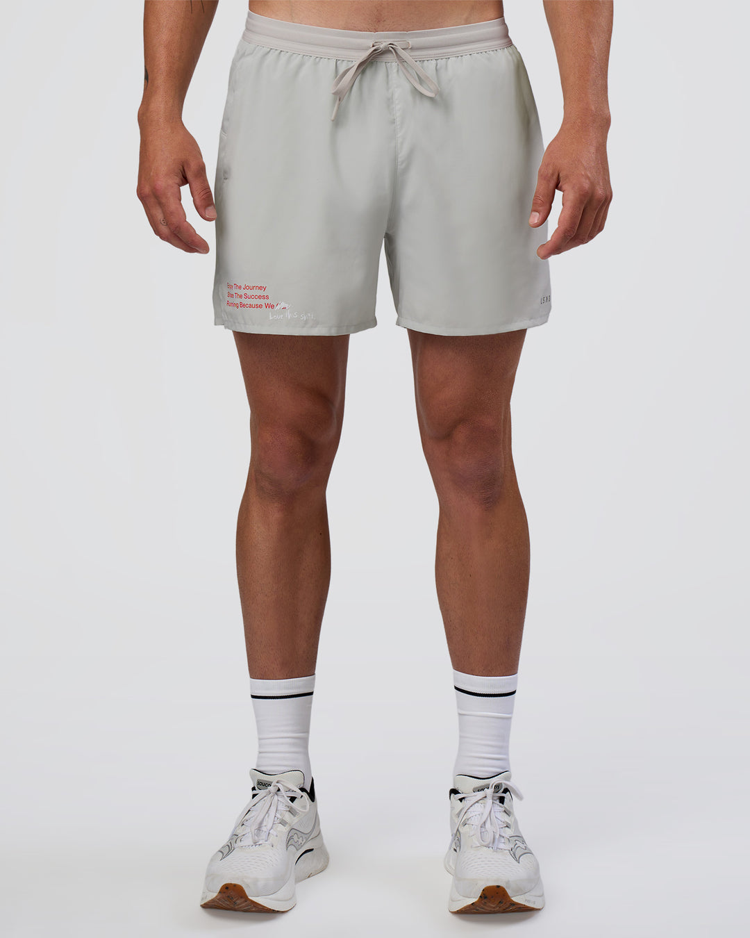 Man wearing Pace 5" Lined Running Short - Digital Mist-Flame | Model:Konnor | Size:M - view 1