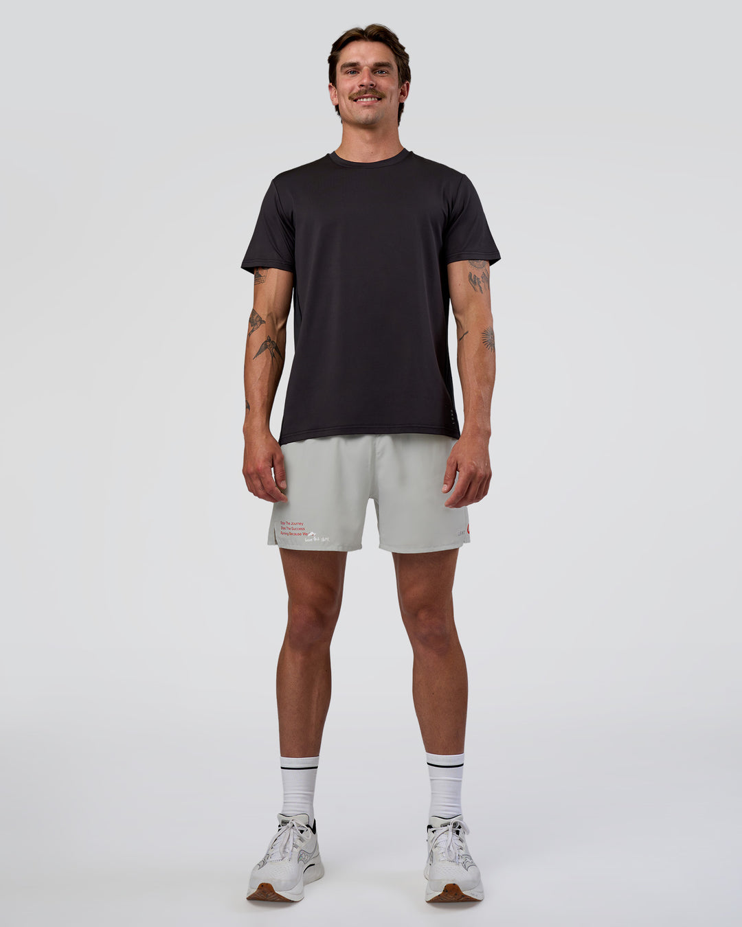 Man wearing Pace 5" Lined Running Short - Digital Mist-Flame | Model:Konnor | Size:M - view 8