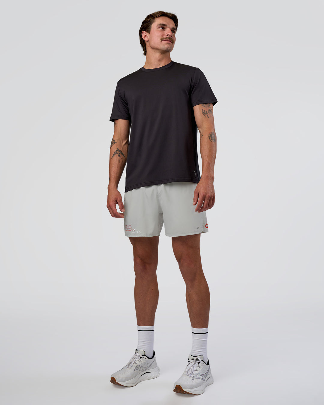 Man wearing Pace 5" Lined Running Short - Digital Mist-Flame | Model:Konnor | Size:M - view 5